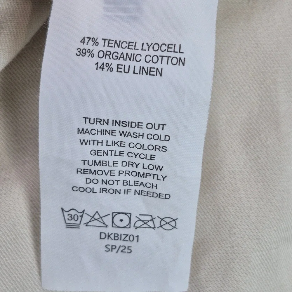 Quince Drapey Twill Trouser Womens 12 Oatmilk Beige Tencel Linen Pleated Pants